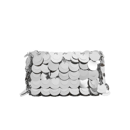 Gillie Silver Sequins Vegan Leather Crossbody Bag