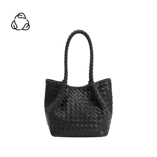 Anahi Black Recycled Vegan Top Handle Bag