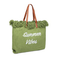 Load image into Gallery viewer, Summer Vibes Fringe Beach Tote: Sage
