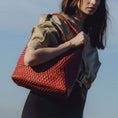 Load image into Gallery viewer, Johanna Red Large Recycled Vegan Shoulder Bag
