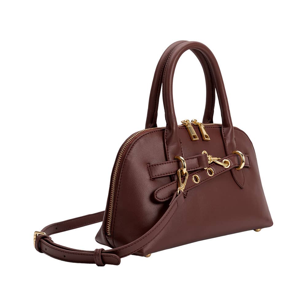Rue Burgundy Recycled Vegan Top Handle Bag