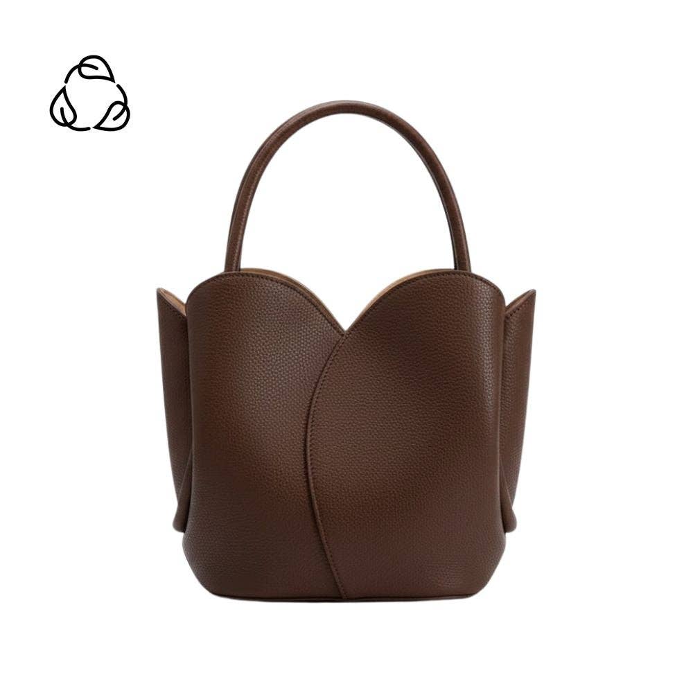 Melie Bianco Tulip Choco Recycled Vegan Lthr Top Handle