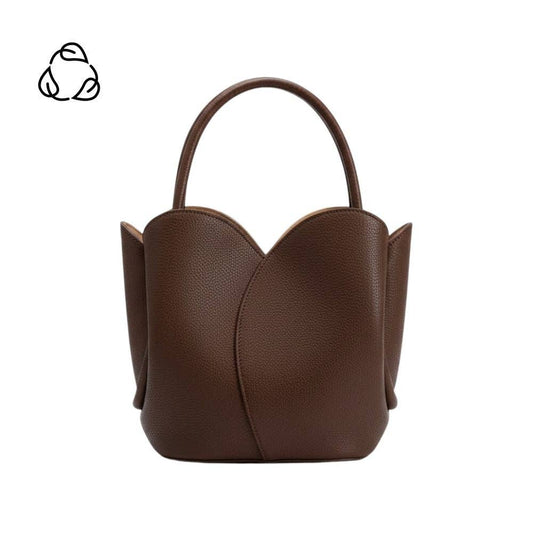 Melie Bianco Tulip Choco Recycled Vegan Lthr Top Handle