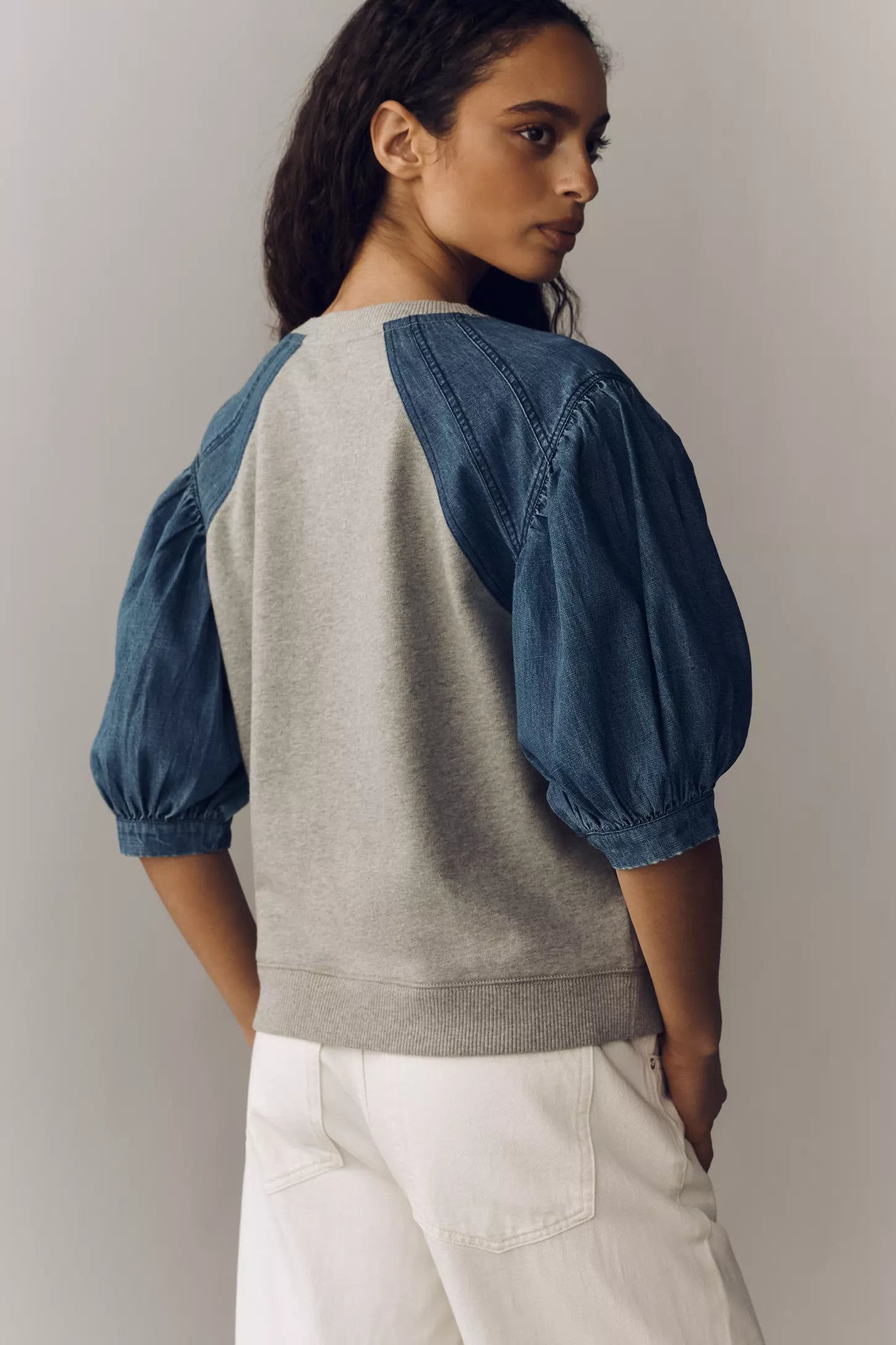 Pilcro Reworked Ruffle-Sleeve Top