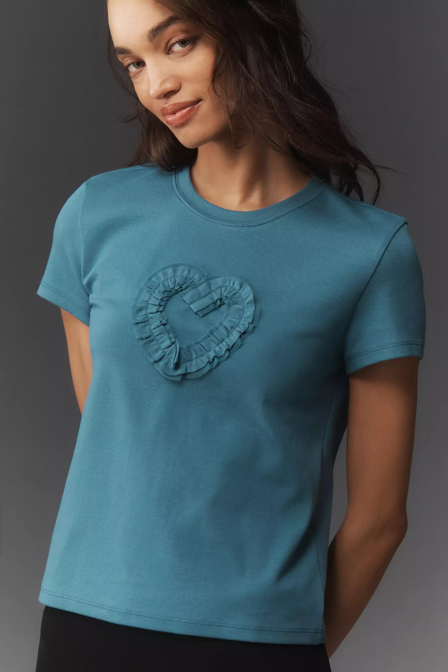 Maeve Heart Ruffle T-Shirt