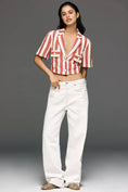 Load image into Gallery viewer, Maeve Striped Short-Sleeve Cropped Blazer
