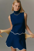 Load image into Gallery viewer, Maeve Scalloped-Hem Sweater Mini Skirt
