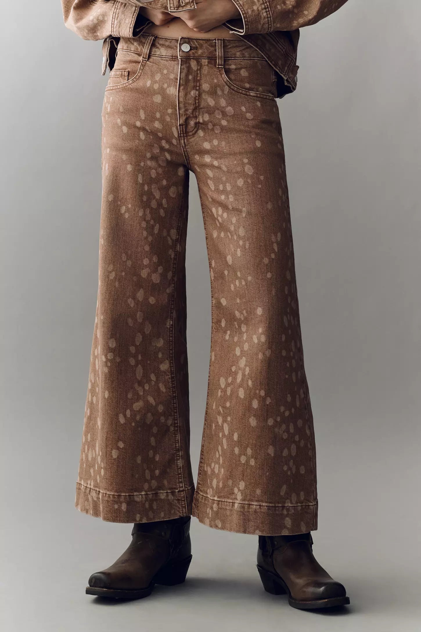 Pilcro Oh Deer High-Rise Wide-Leg Jeans