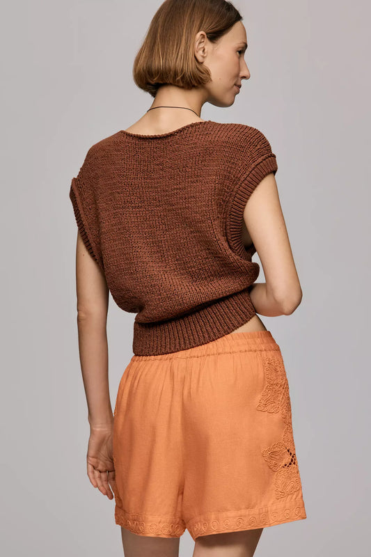 Ollari Cutwork Pull-On Shorts