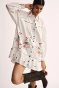 Load image into Gallery viewer, Pilcro Long Sleeve V-Neck Embroidered Swing Shirt Dress
