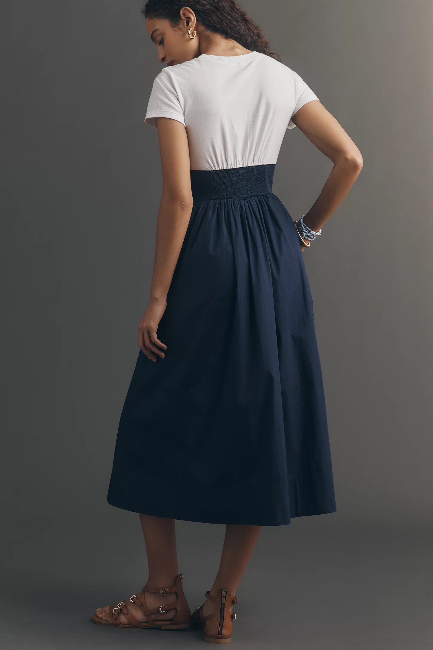 Maeve Bustier Twofer Midi Dress
