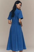 Load image into Gallery viewer, Exquise Short-Sleeve Seamed Pleated Midi Dress
