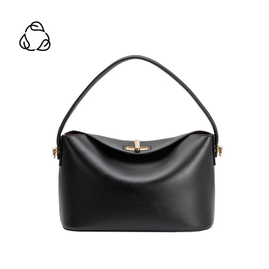 Lana Black Recycled Vegan Leather Xbody Bag