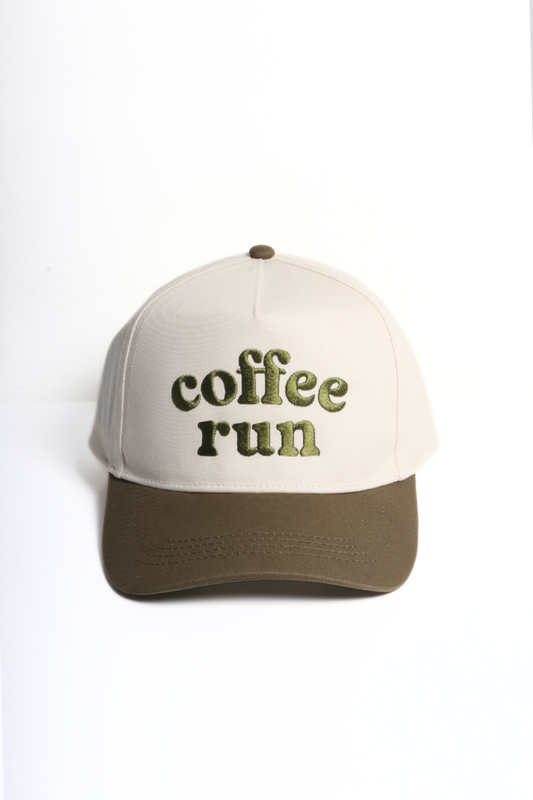 Coffee Run Baseball Cap: Olive