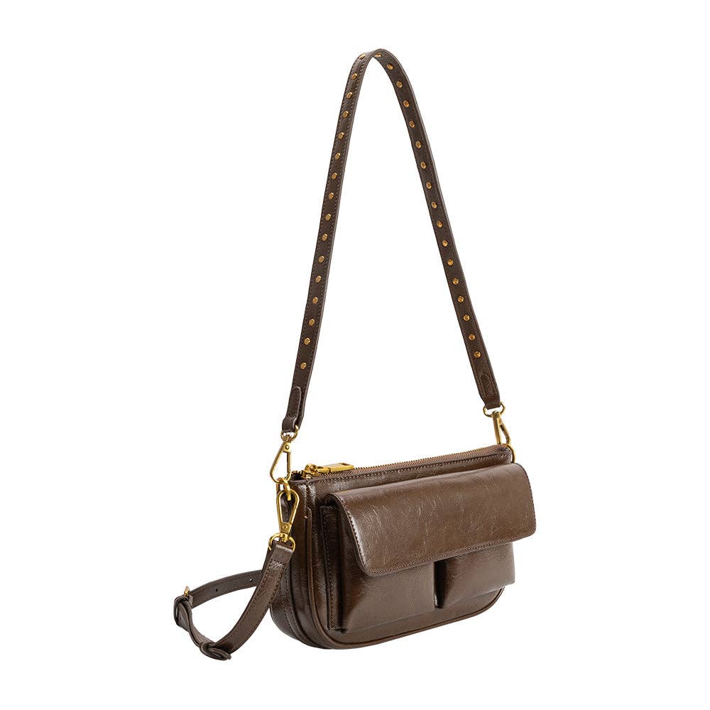 Aria Espresso Recycled Vegan Shoulder Bag