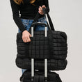Load image into Gallery viewer, Globetrotter Quilted Nylon Puffer Travel Weekender: Black
