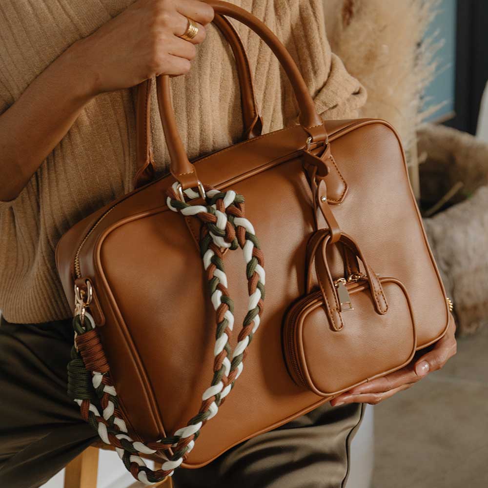 Natasha Mushroom Large Recycled Top Handle Bag