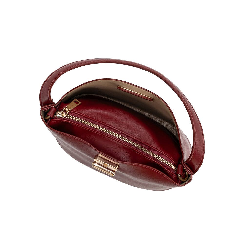 Melie Bianco Lana Burgundy Vegan Leather Crossbody