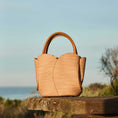 Load image into Gallery viewer, Tulip Raffia Embossed Recycled Top Handle
