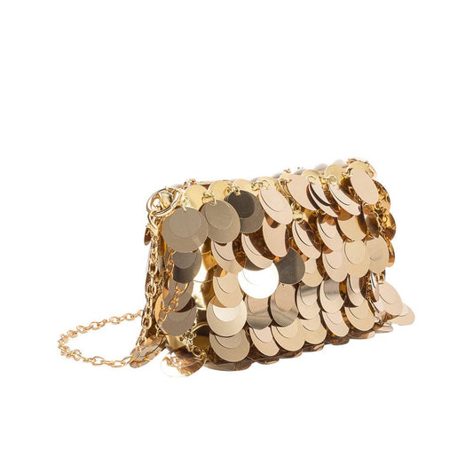 Gillie Gold Sequins Vegan Leather Crossbody Bag