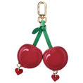 Load image into Gallery viewer, Cherry Leather Bag Charm for Airtag®: Red
