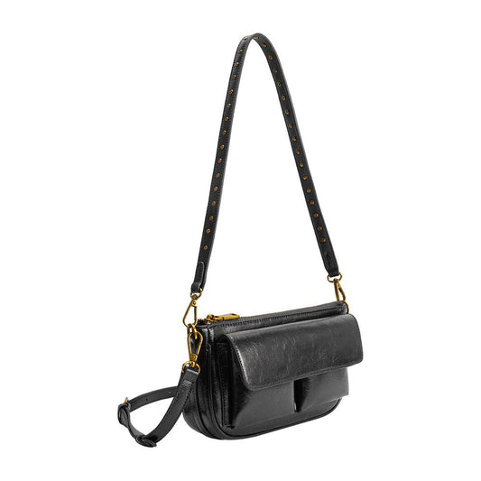 Aria Black Recycled Vegan Shoulder Bag