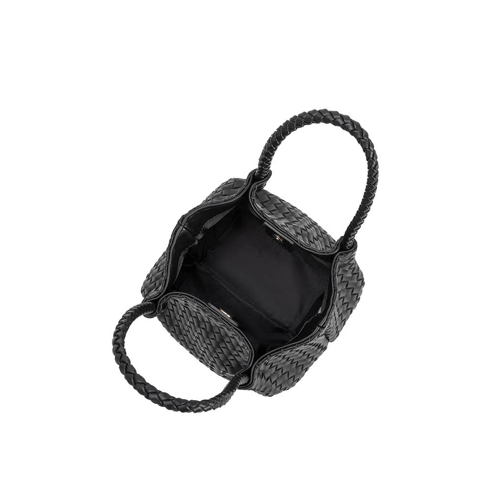 Anahi Black Recycled Vegan Top Handle Bag