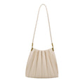 Load image into Gallery viewer, Carrie Ivory Pleated Vegan Shoulder Bag
