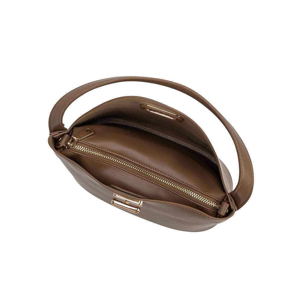 Melie Bianco Lana Taupe Vegan Leather Crossbody