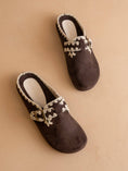 Load image into Gallery viewer, The Teri | Coffee Tweed Buckle Fall Mule
