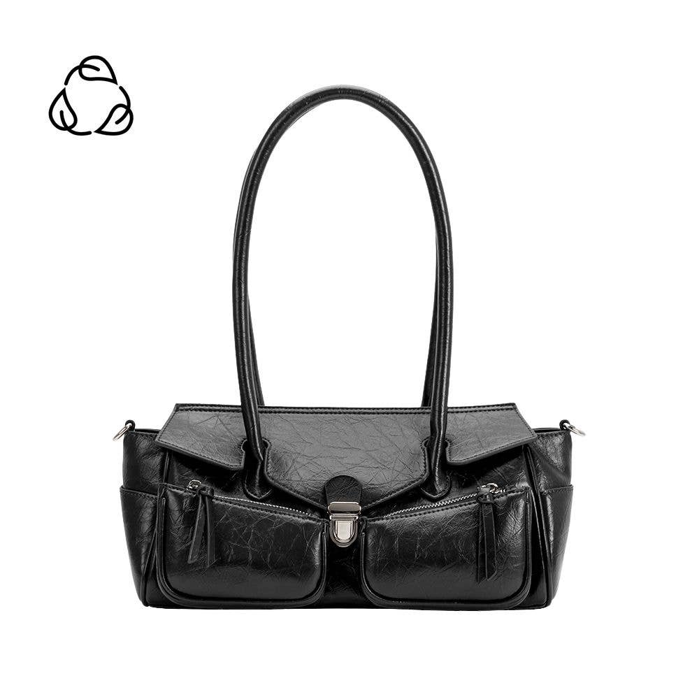 Ruthie Black Recycled Vegan Leather Shoulder Bag
