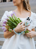 Load image into Gallery viewer, Hand-painted Mama Heart Bracelet Phone Chain: Baby Blue
