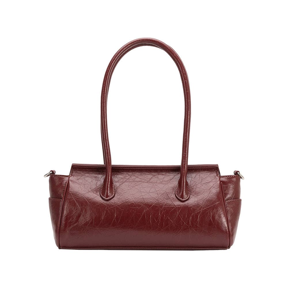 Ruthie Burgundy Recycled Vegan Leather Shoulder Bag