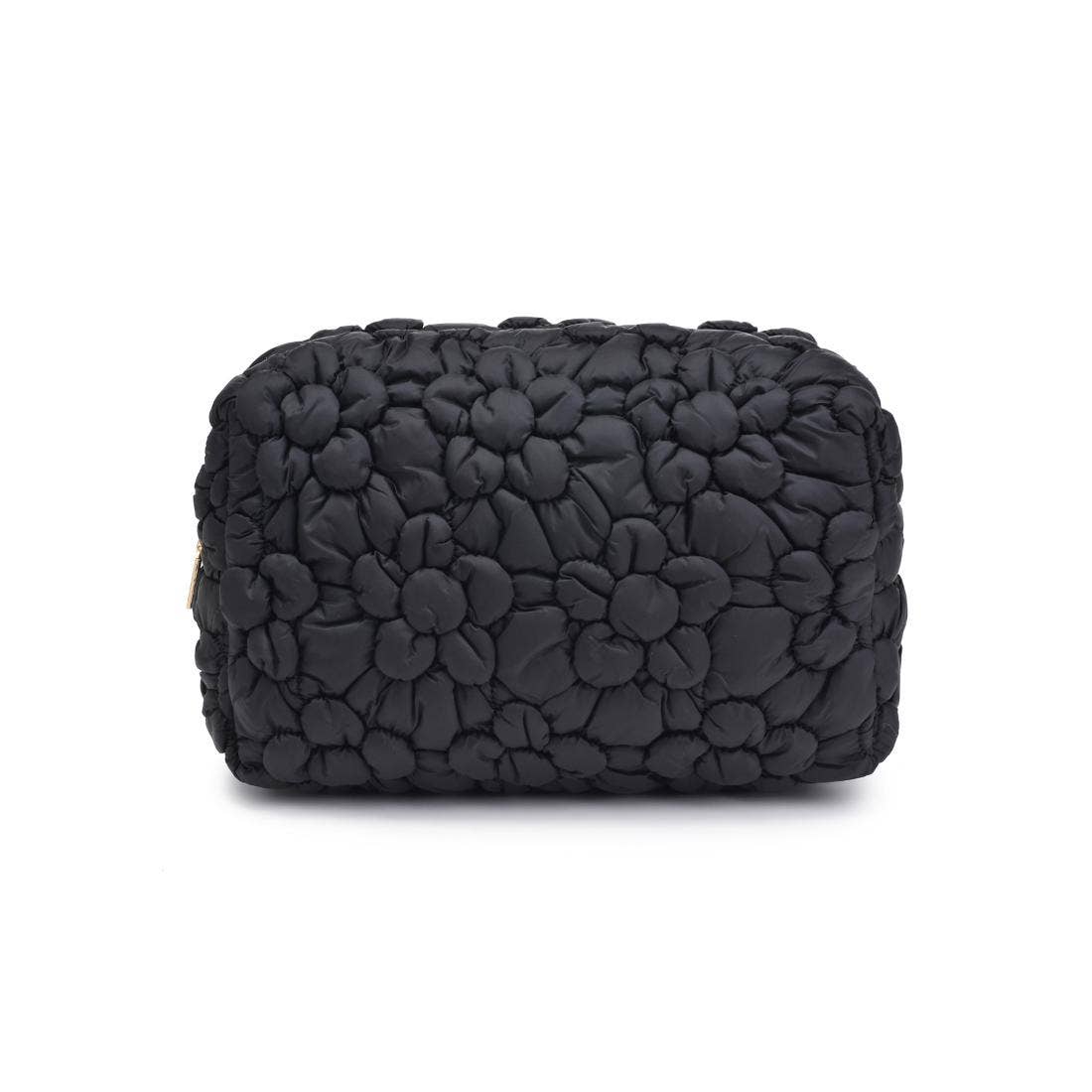 Flora Pop Nylon Cosmetic & Travel Organizer Pouch: Black