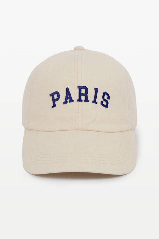 Paris Embroidery Cotton Hat: Beige