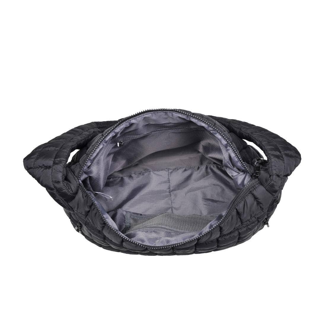 Leda Quilted Nylon Puffer Hobo: Sage