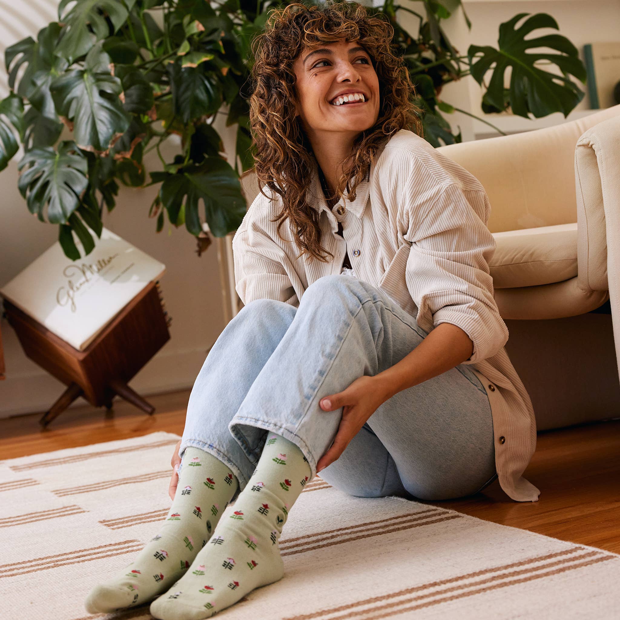 Socks that Plant Trees (Green Tulips): Medium
