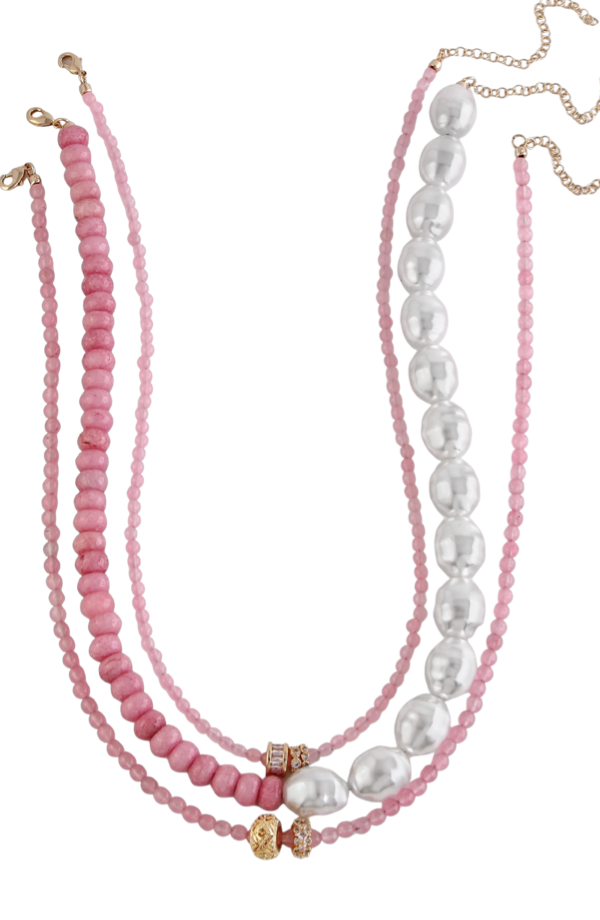 MacRae & Co Ann Trio Necklace: Pink