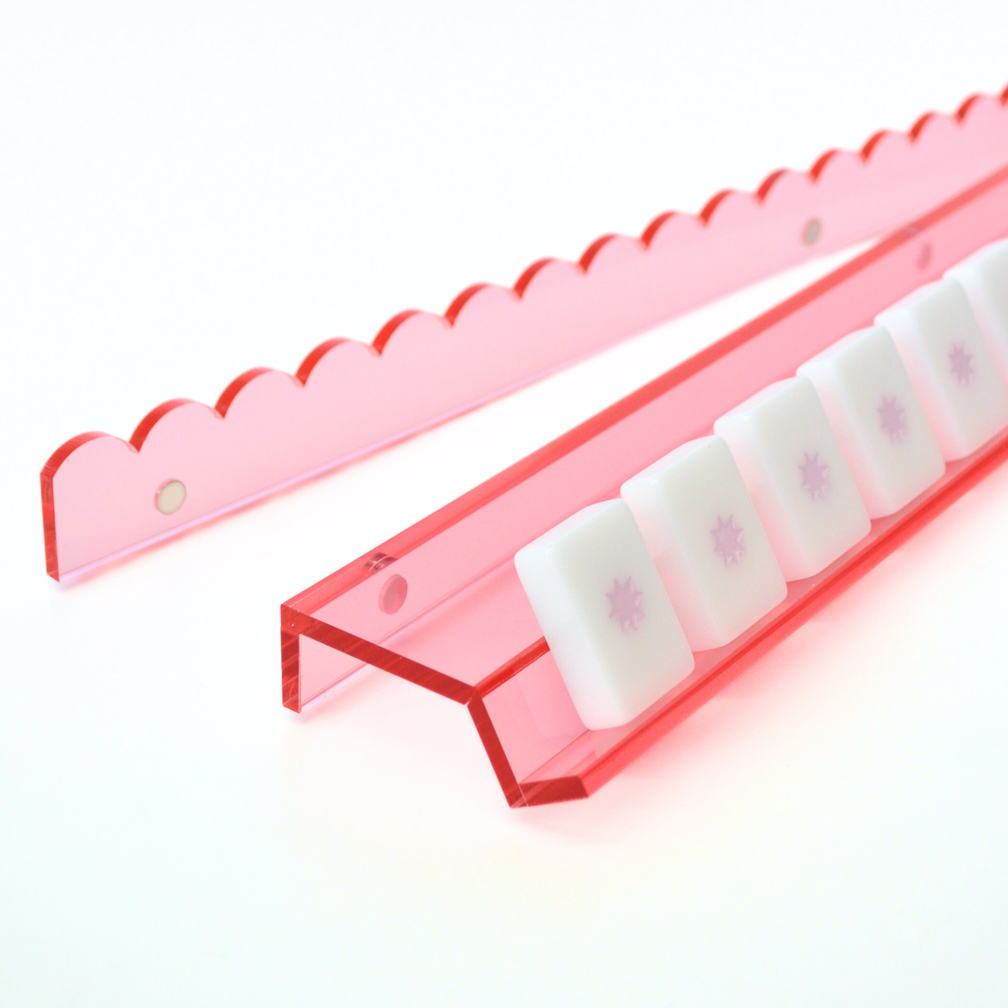La Vie En Rose Mahjong Rack and Pusher, Set of 4