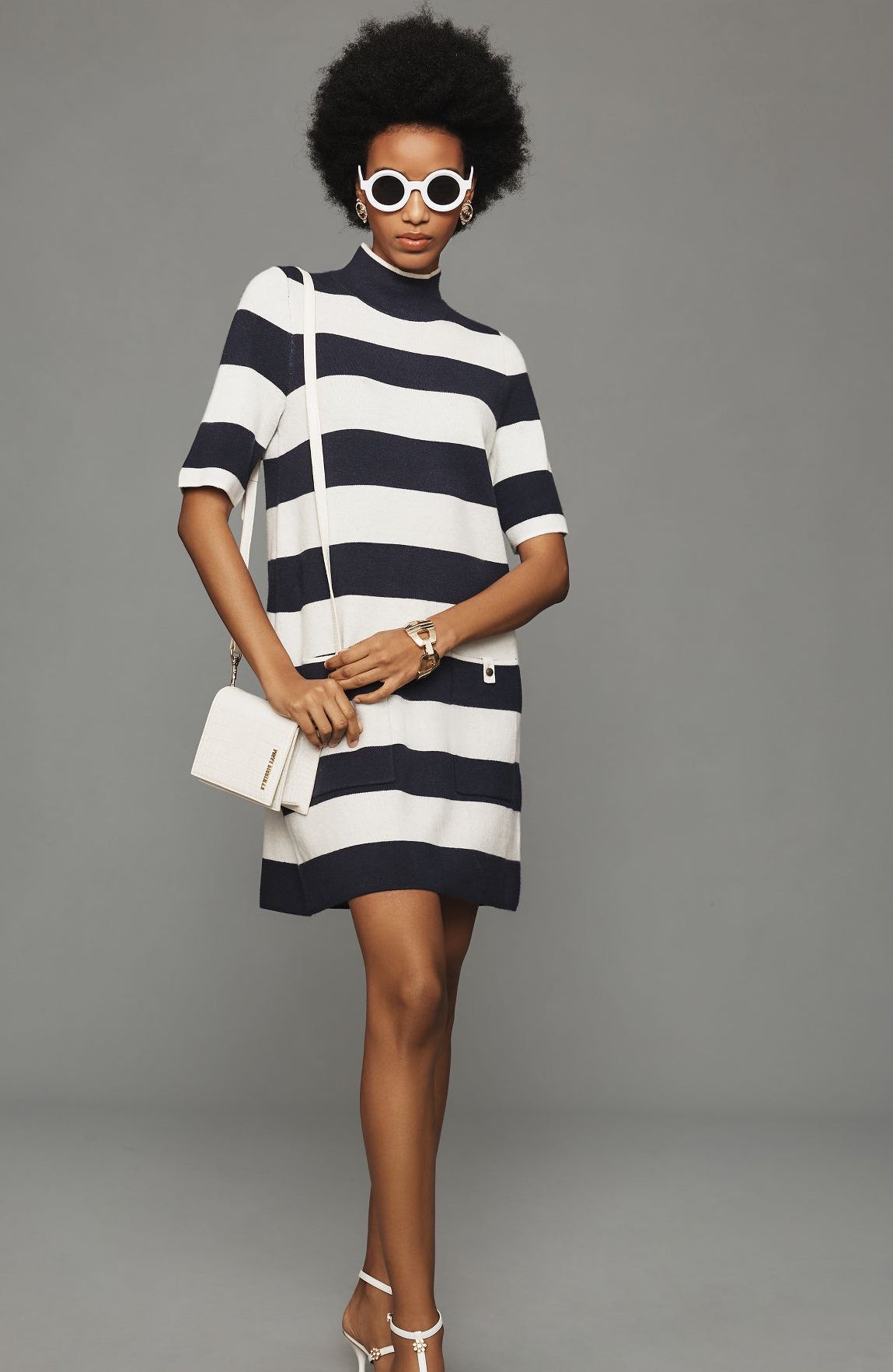 The Annalise Mock Neck Mini Sweater Dress by Maeve katie hubbell