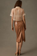 Load image into Gallery viewer, Sunday in Brooklyn Patent Faux Leather Knee-Length Pencil Skirt
