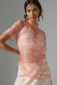 Load image into Gallery viewer, Daniel Rainn Mock-Neck Short-Sleeve Blouse
