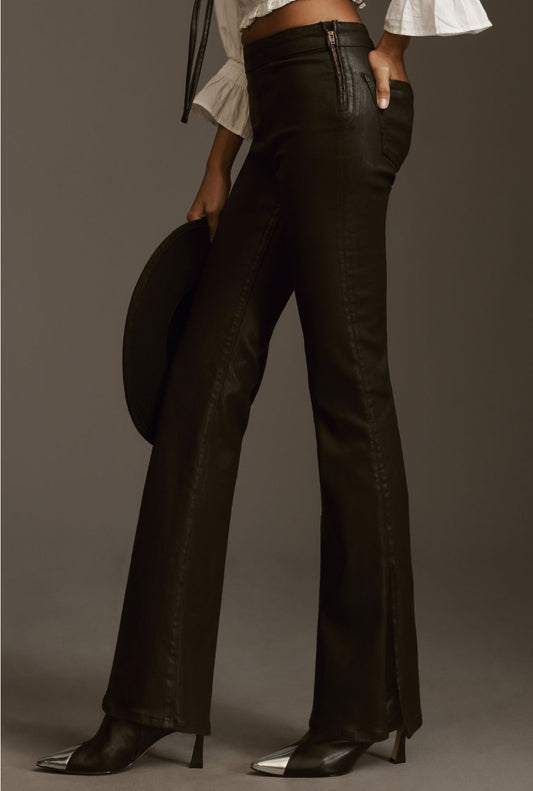 Edwin Lark Pull-On Mid-Rise Slit Flare Jeans