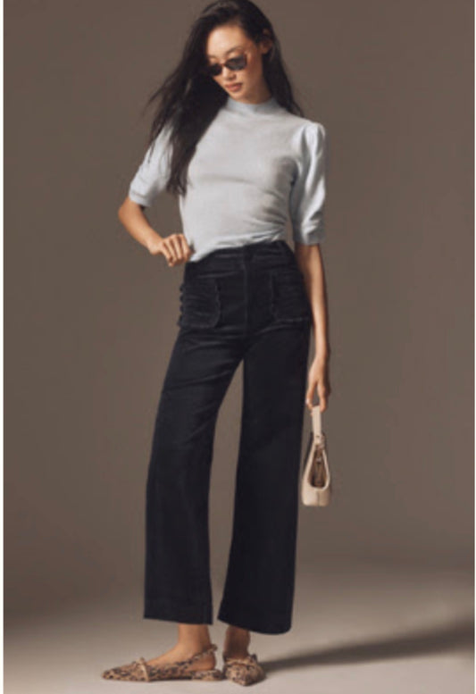 The @merricksart Colette Crop Corduroy Heart-Print Pants by Maeve