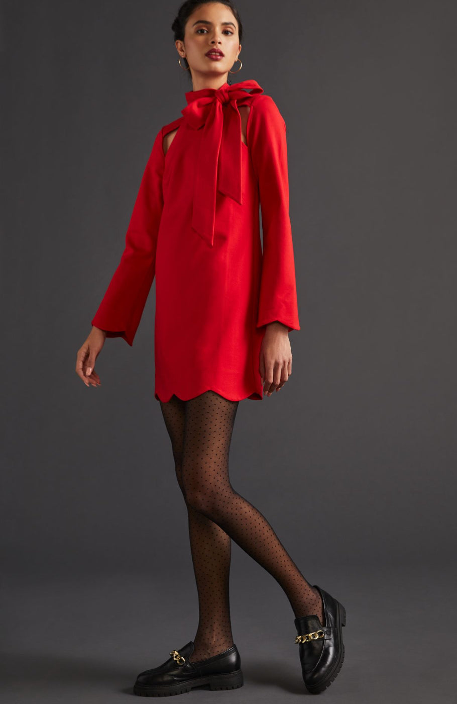 maeve bow shift mini dress Bow-Front Shift Mini Dress