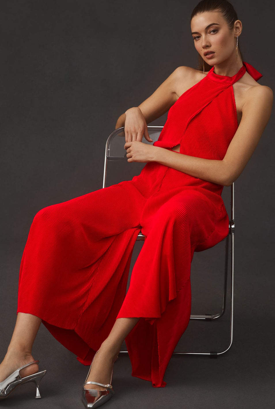By Anthropologie Plisse Halter Jumpsuit By Anthropologie Plisse Halter Jumpsuit