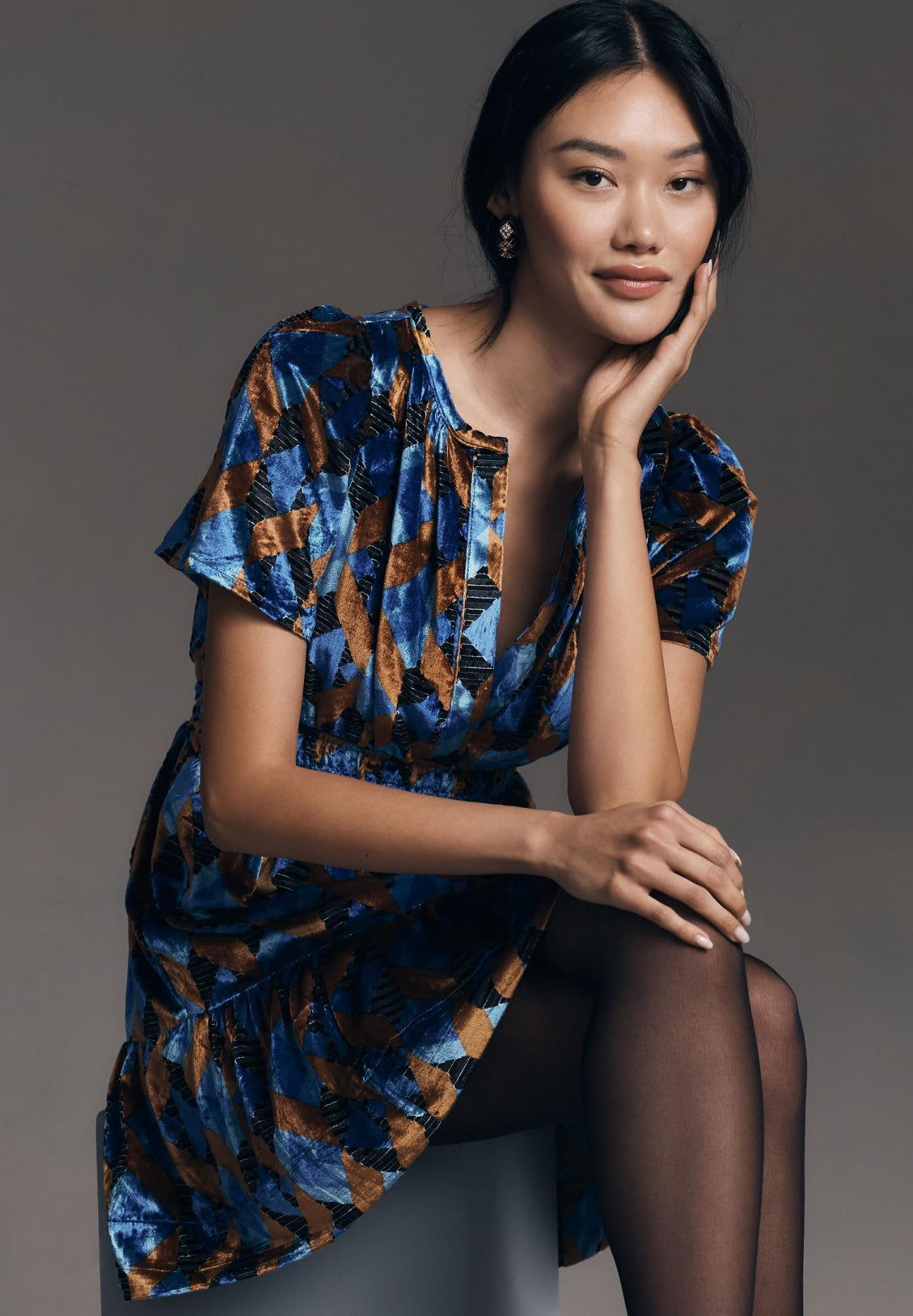 即日発送Betty velour mini dress andmary ANDMARY】Betty velour mini dress