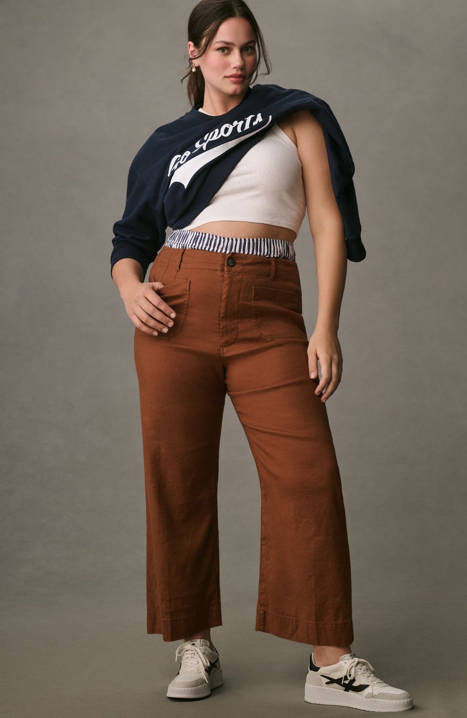 The Colette Cropped Wide-Leg Pants by Maeve: Linen Edition