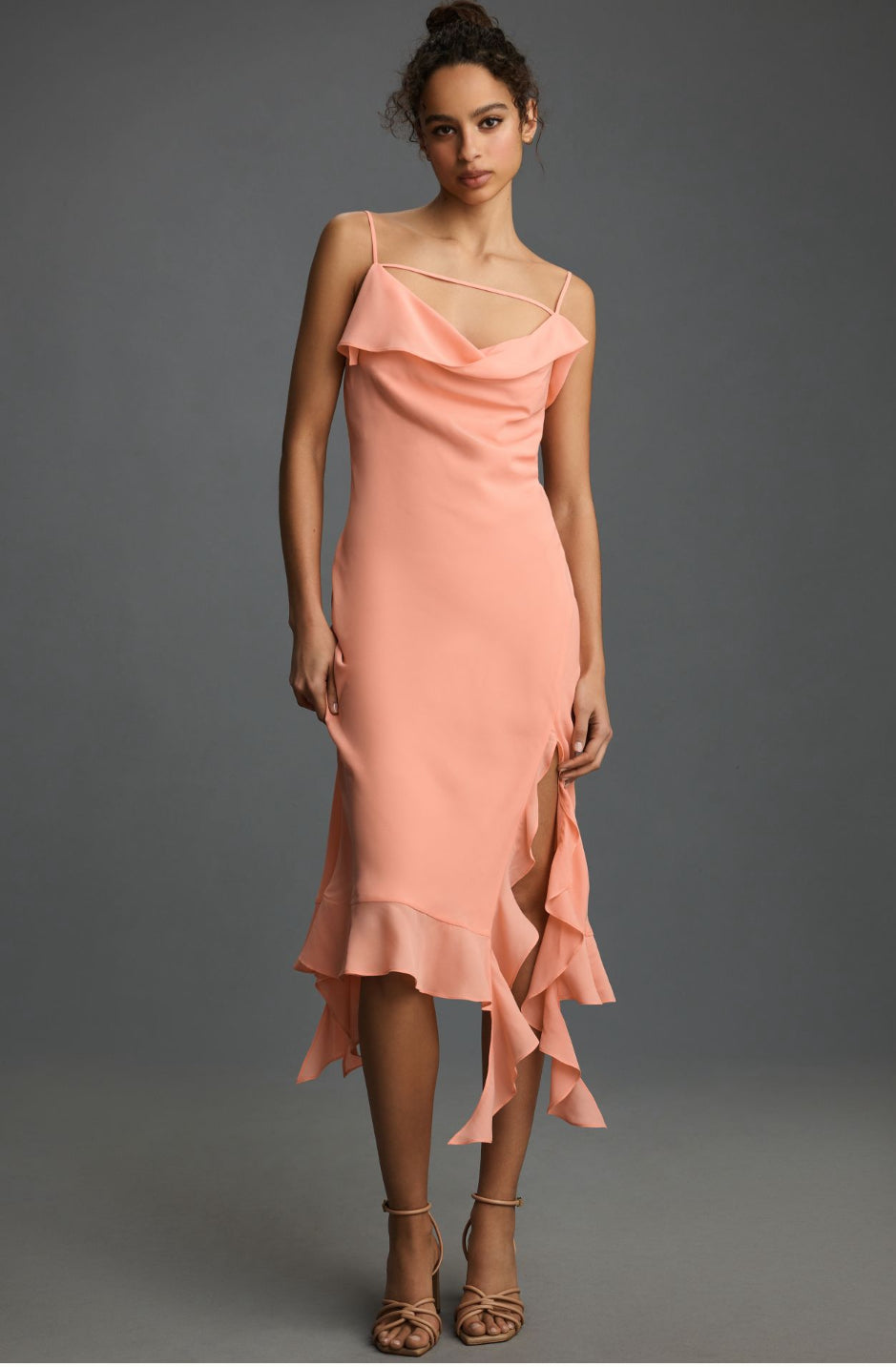 Mare Mare Sleeveless Draped Asymmetrical Midi Dress – katie + hubbell