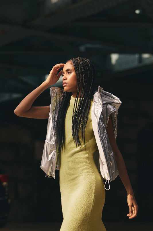Daily Practice by Anthropologie Metallic Puffer Vest